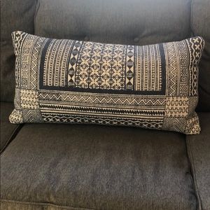 World Market Blue Pattern Lumbar Pillow